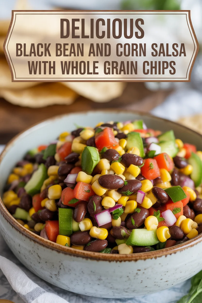 Black Bean and Corn Salsa with Whole Grain Chips