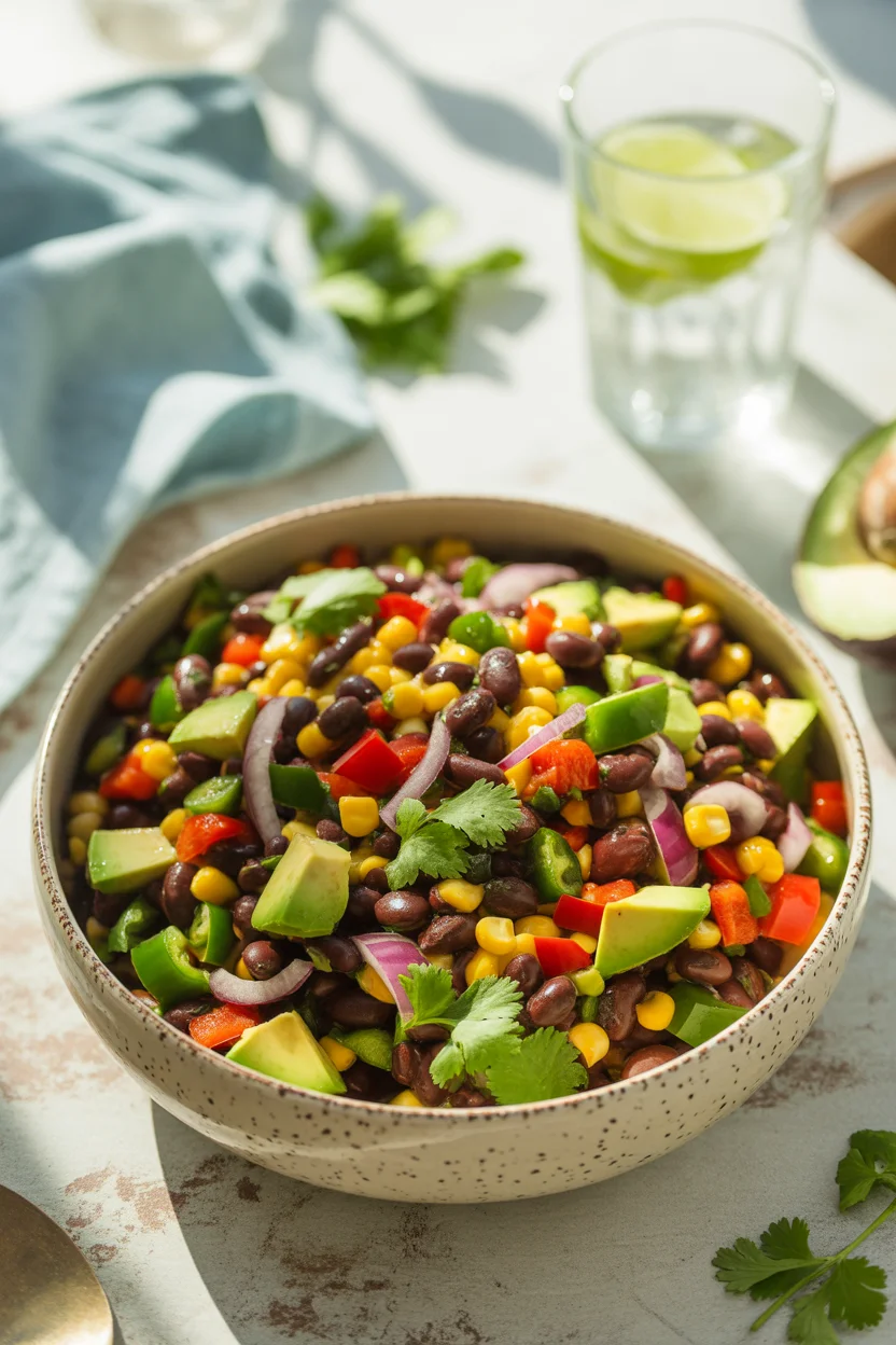 Black Bean and Corn Salsa with Whole Grain Chips