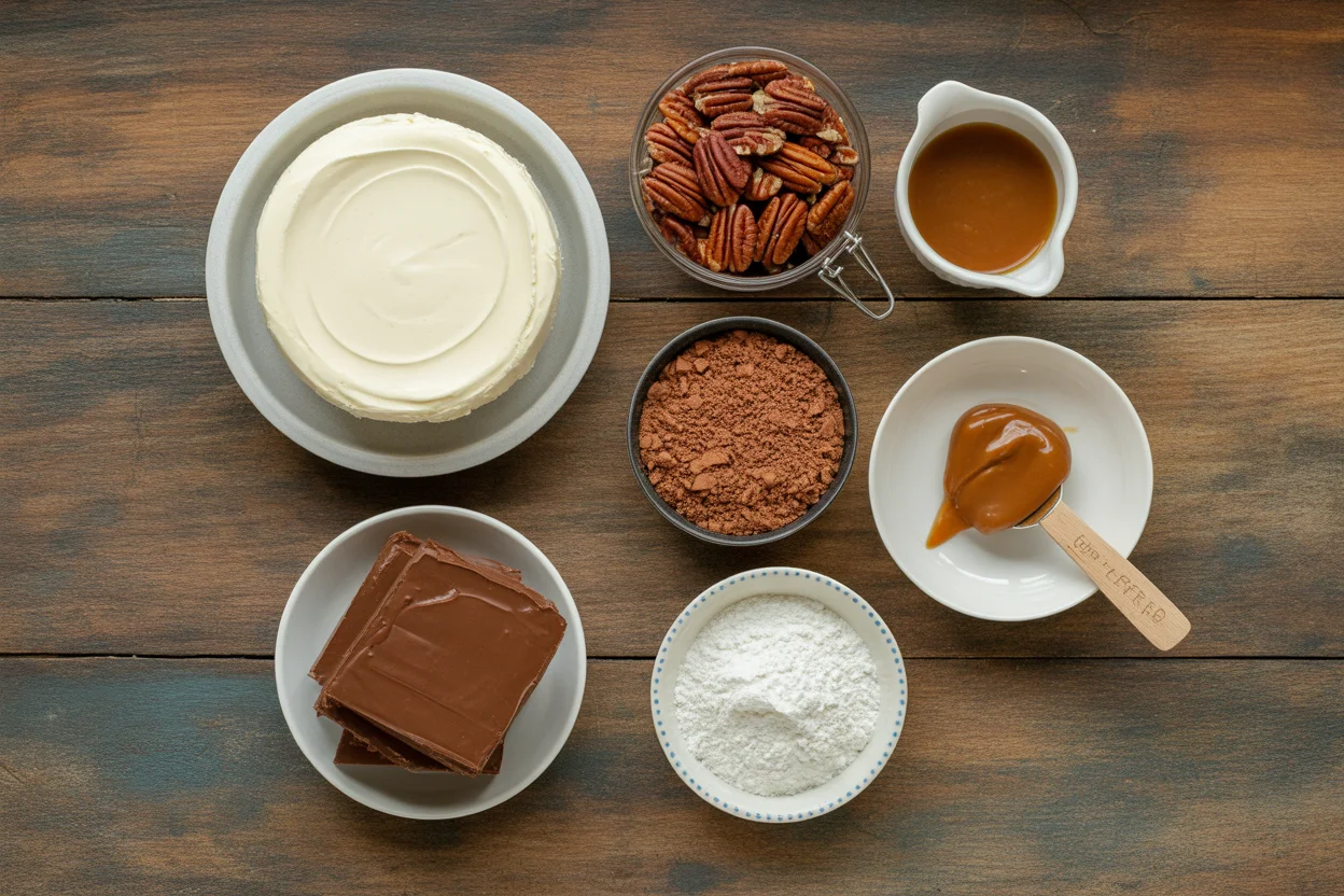 easy steps for an Irresistible Caramel Pecan Chocolate Cheesecake !