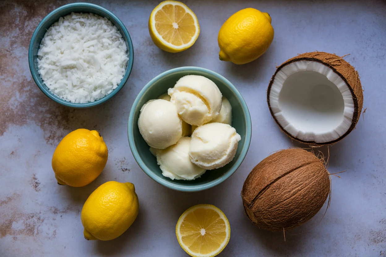 3‑ingredient lemon coconut sorbet
