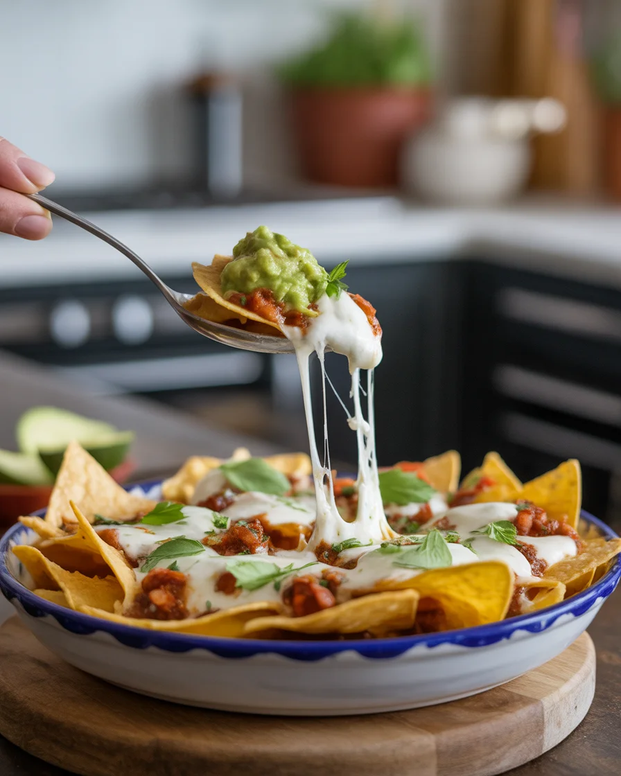 Loaded Nachos with Cheese & Fresh Veggies