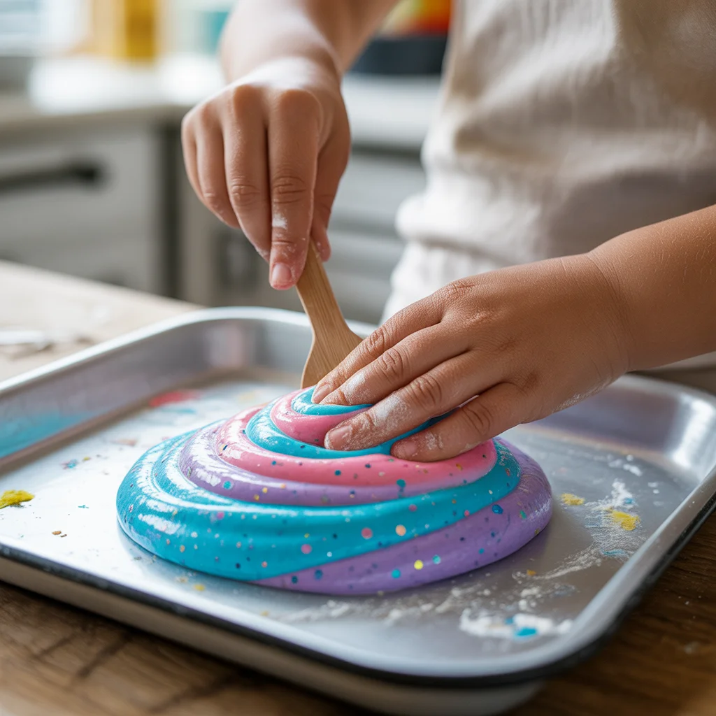 Cornstarch and Dish Soap Bubble Dough