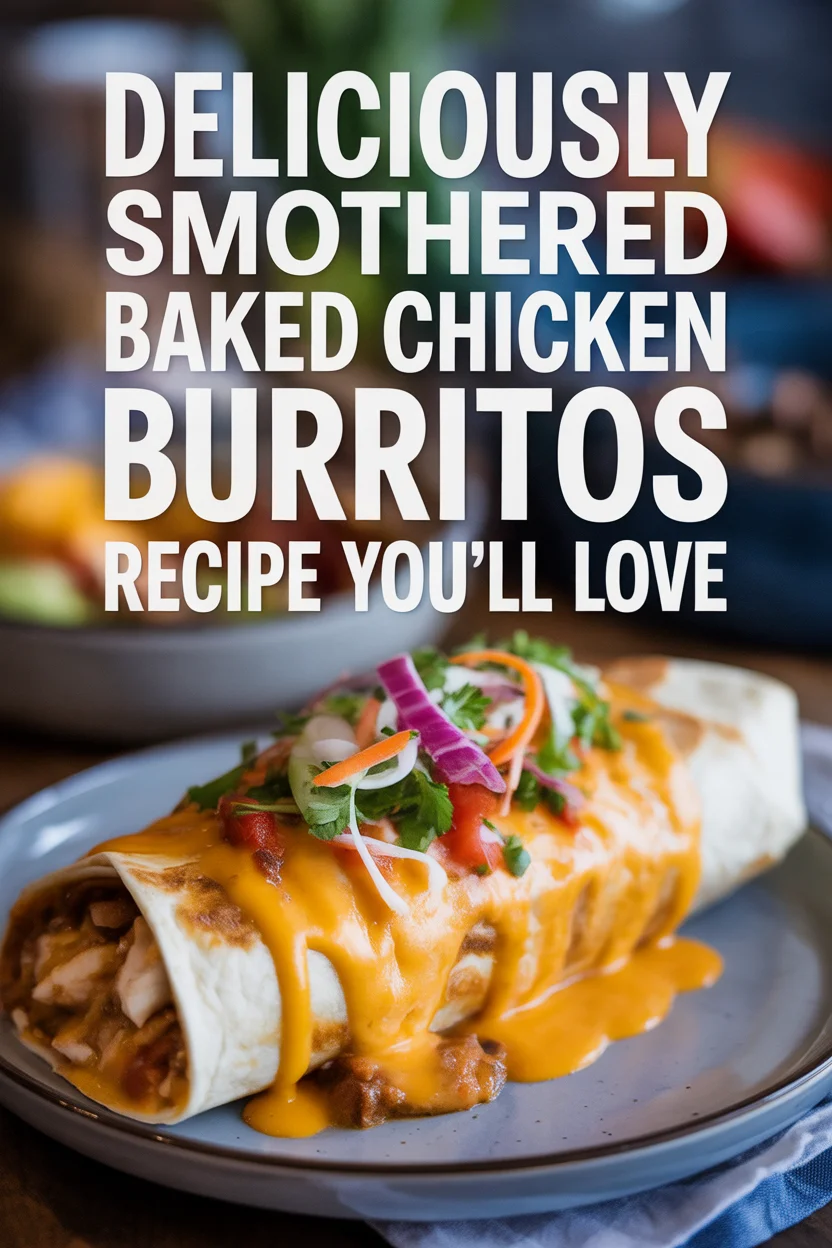 Smothered Baked Chicken Burritos Recipe