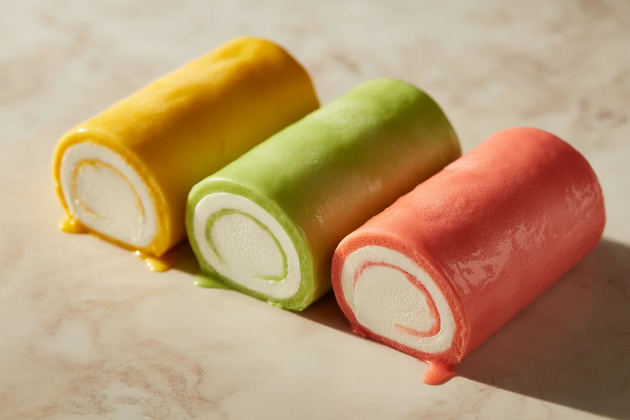 Ice cream wrapped in Fruit Roll-Ups