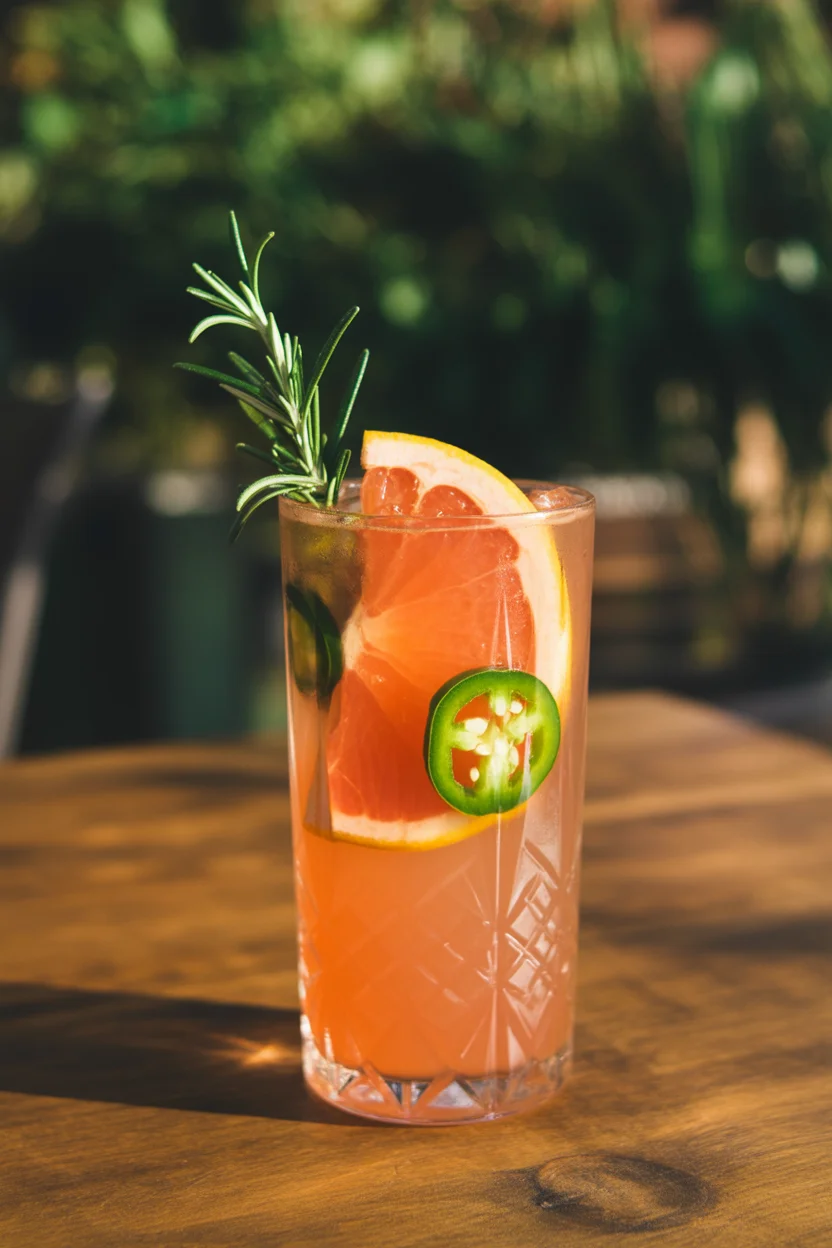 The Ultimate Spicy Grapefruit & Rosemary Sparkler (A Refreshing Mocktail)