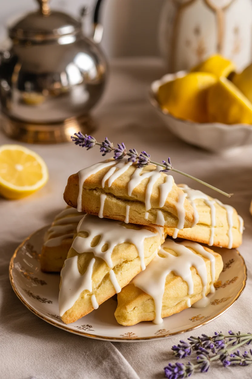 Café-Style Lemon & Lavender Scones (with a Sweet Glaze)