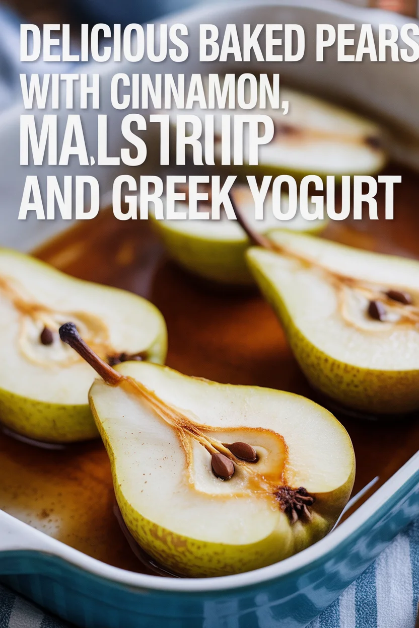 Delicious Baked Pears with Cinnamon, Maple Syrup, and Greek Yogurt