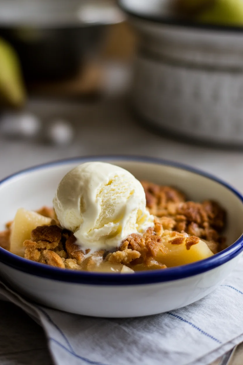 Spiced Pear & Ginger Crumble with a Toasted Oat Streusel