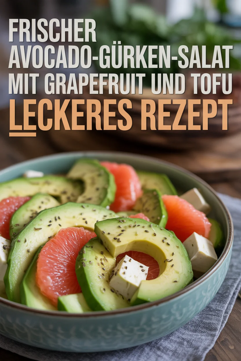Frischer Avocado-Gurken-Salat mit Grapefruit und Tofu | Leckeres Rezept