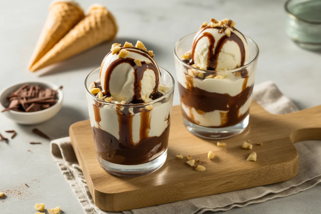 Veganer Salted Caramel Eisbecher