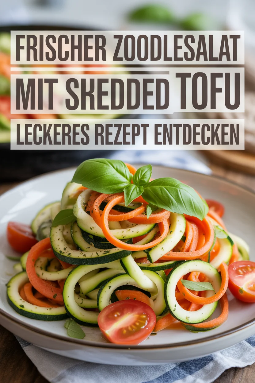 Frischer Zoodlesalat mit Shredded Tofu | Leckeres Rezept entdecken