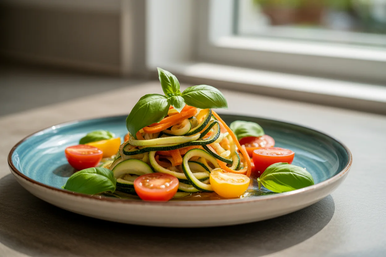 Frischer Zoodlesalat mit Shredded Tofu | Leckeres Rezept entdecken