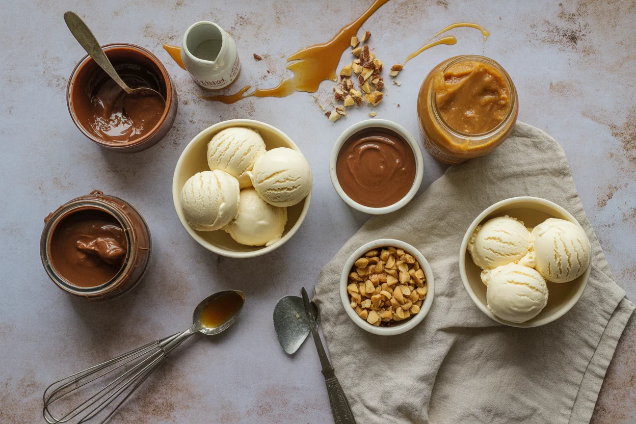 Veganer Salted Caramel Eisbecher
