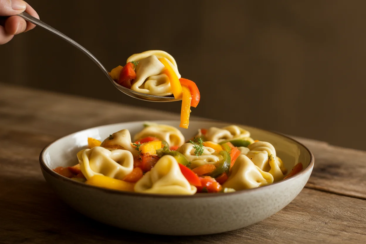 Frischer Sommerlicher Tortellini-Mango-Salat mit Limettendressing