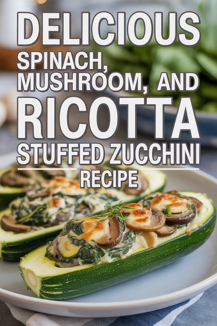 Delicious Spinach, Mushroom, and Ricotta Stuffed Zucchini Recipe