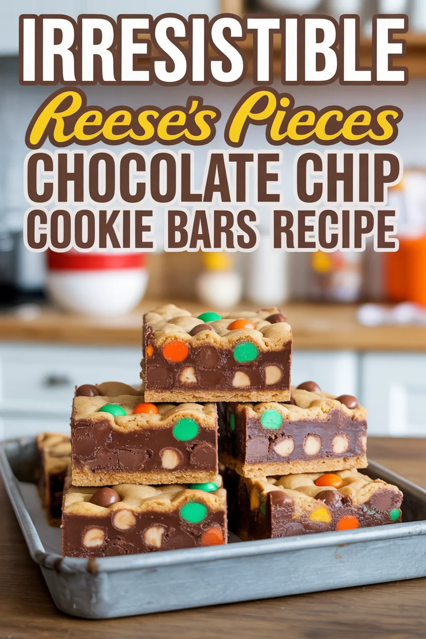 Irresistible Reese's Pieces Chocolate Chip Cookie Bars Recipe