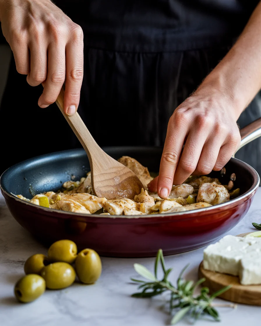 Skillet Chicken with Olives & Feta