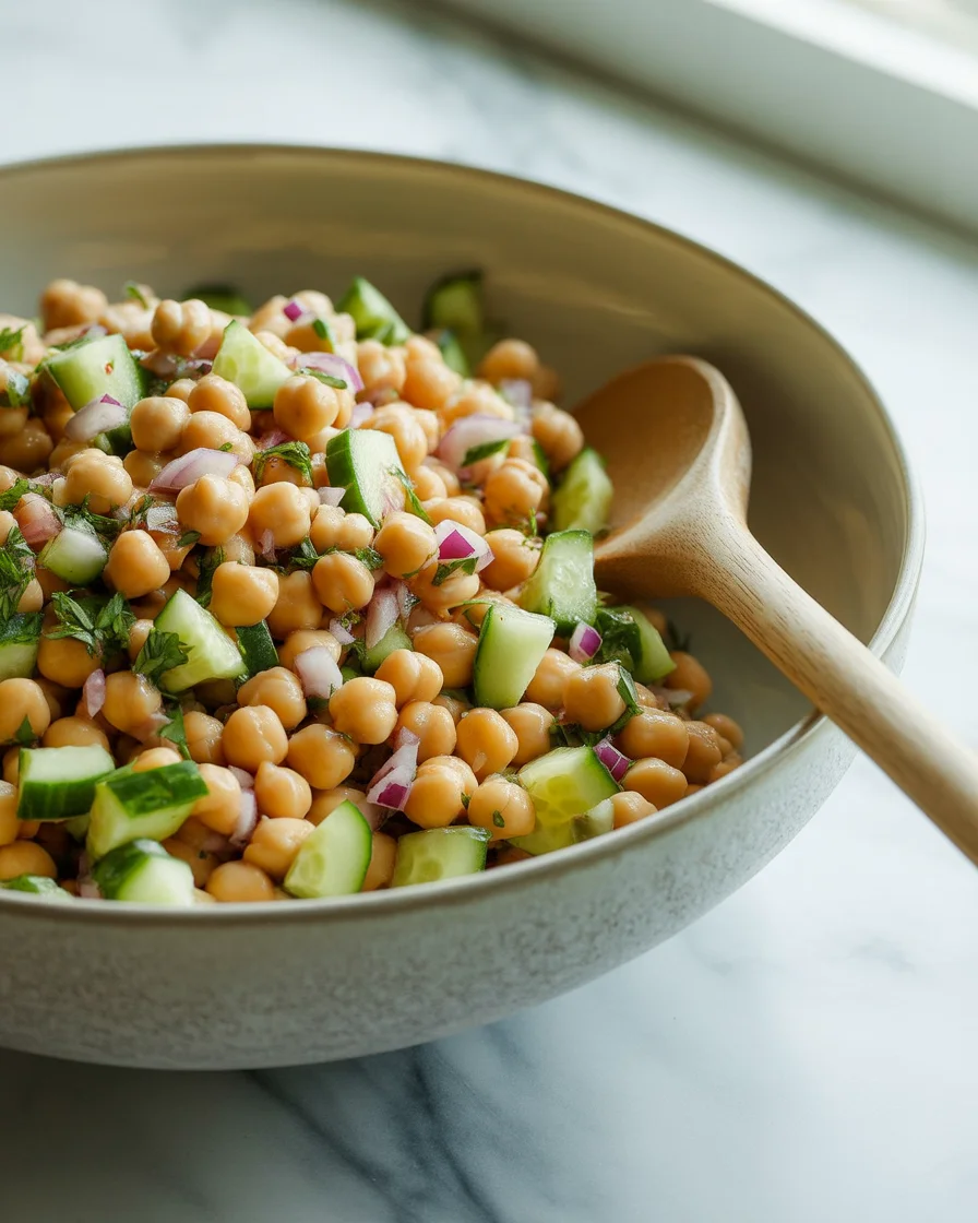 Deliciously Fresh Chickpea, Cucumber & Feta Salad to Savor