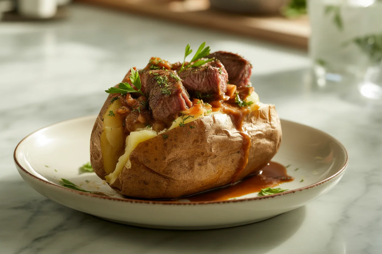 Sizzling Steak Loaded Baked Potatoes for a Hearty Meal