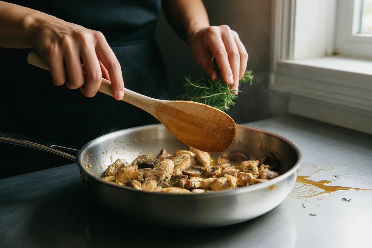Creamy Chicken Mushroom Pasta