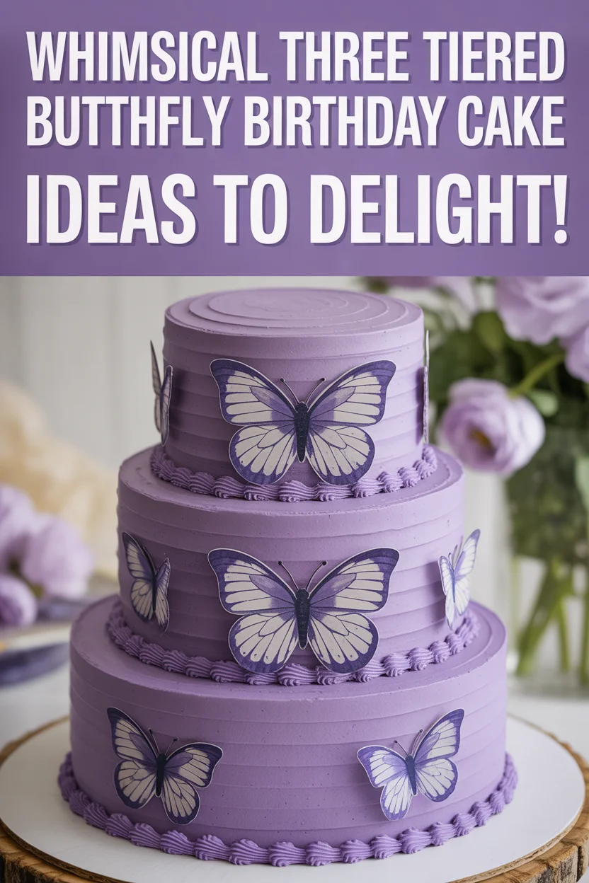 Whimsical Three Tiered Butterfly Birthday Cake Ideas to Delight!