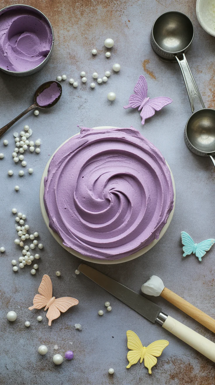 Three Tiered Butterfly Birthday Cake