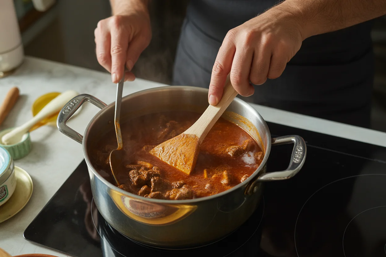 Spicy Beef Caldereta with Cheese & Liver Spread