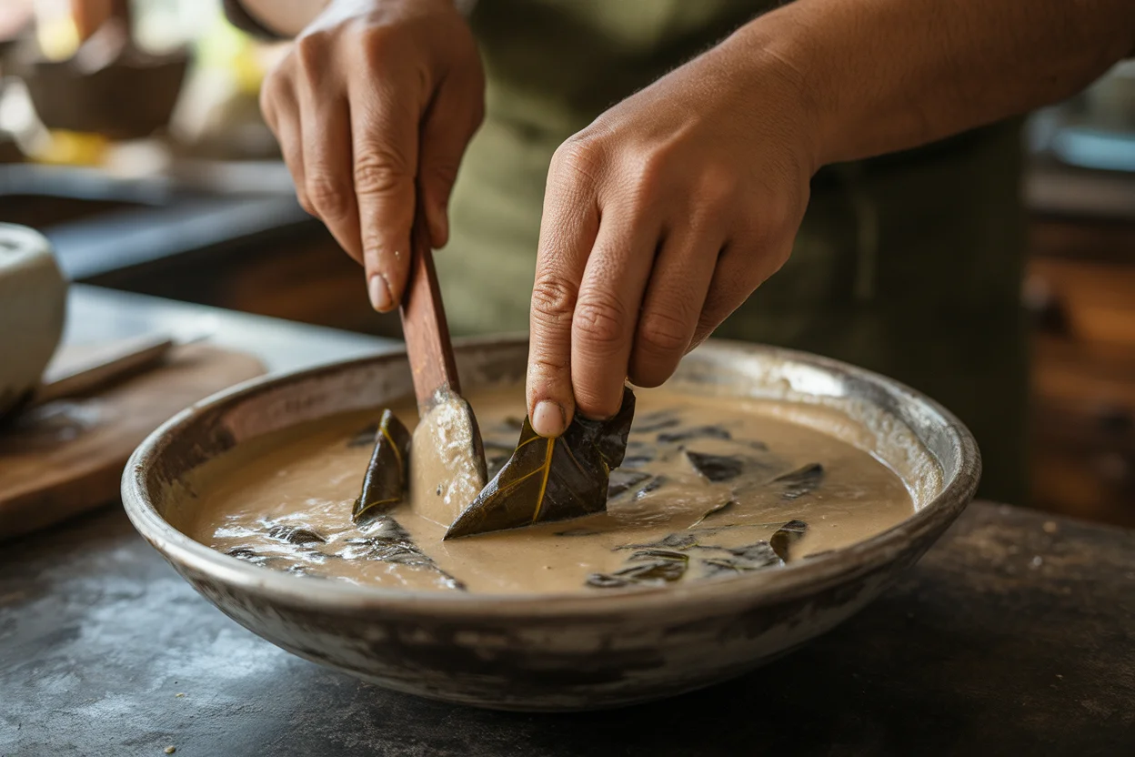 laing taro leaves