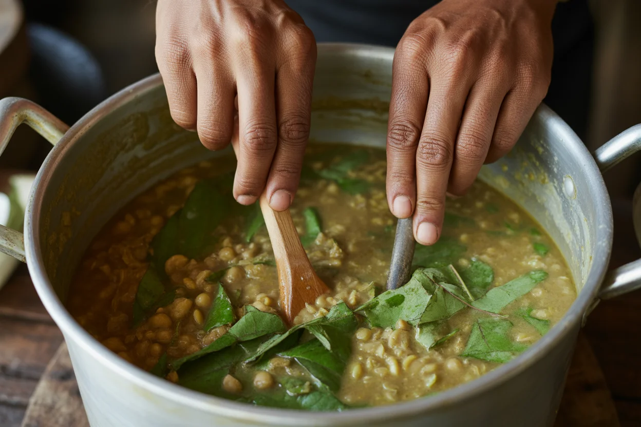 Healthy Ginisang Munggo with Malunggay Leaves