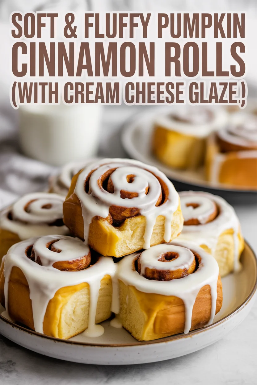 Soft & Fluffy Pumpkin Cinnamon Rolls (With Cream Cheese Glaze!)