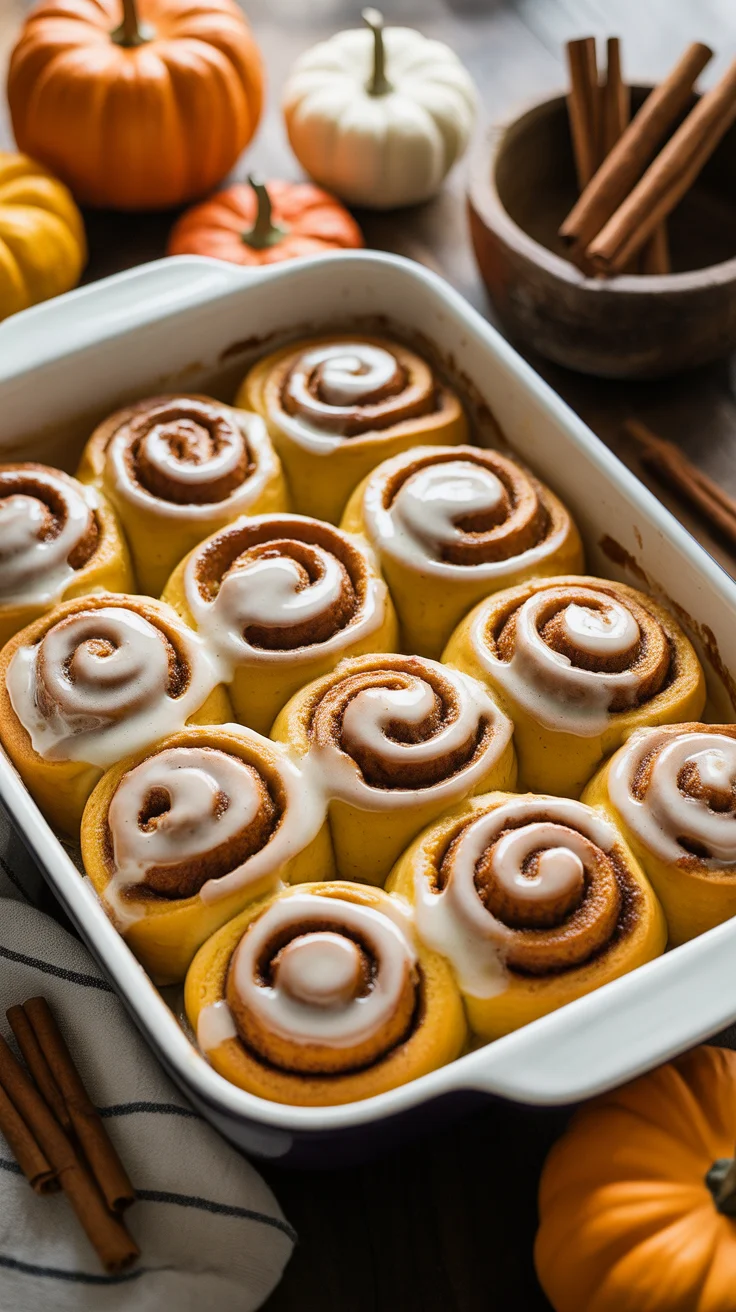 Soft & Fluffy Pumpkin Cinnamon Rolls (With Cream Cheese Glaze!)