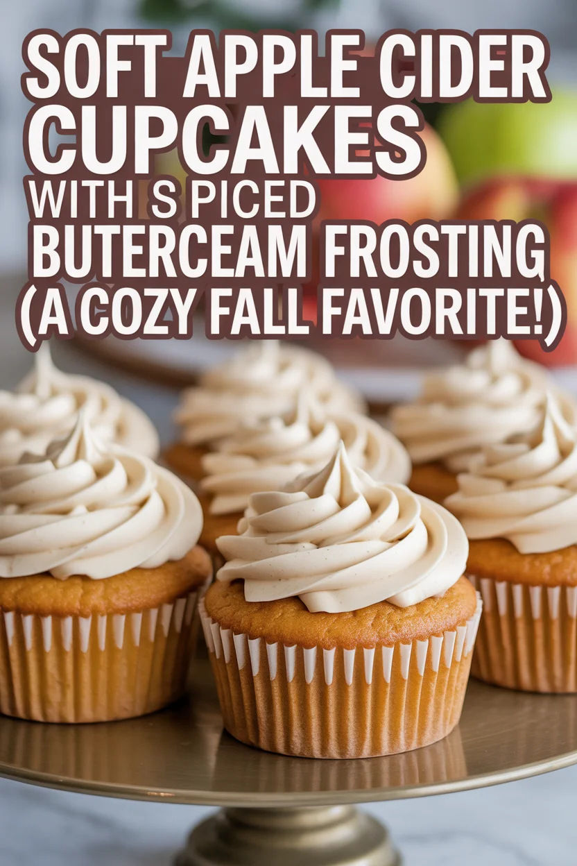 Soft Apple Cider Cupcakes with Spiced Buttercream Frosting (A Cozy Fall Favorite!)