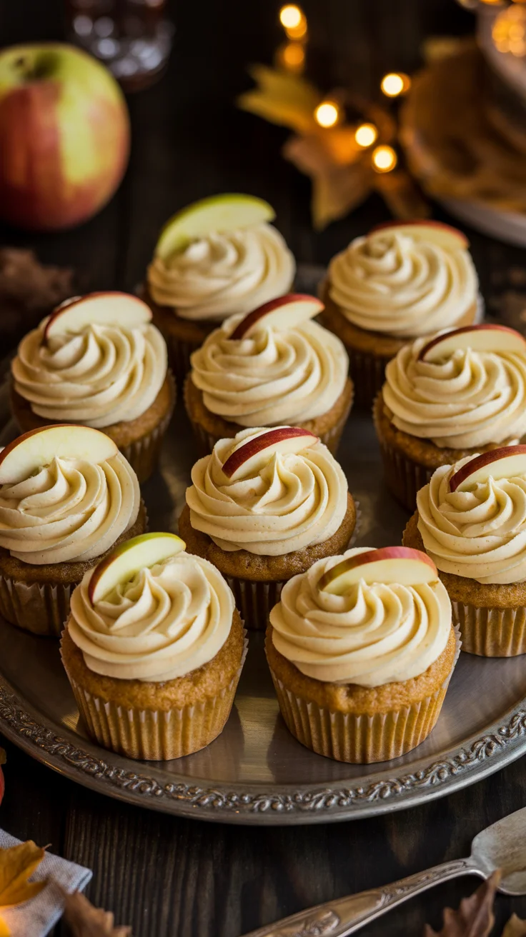 Apple Cider Cupcakes with Spiced Buttercream Frosting