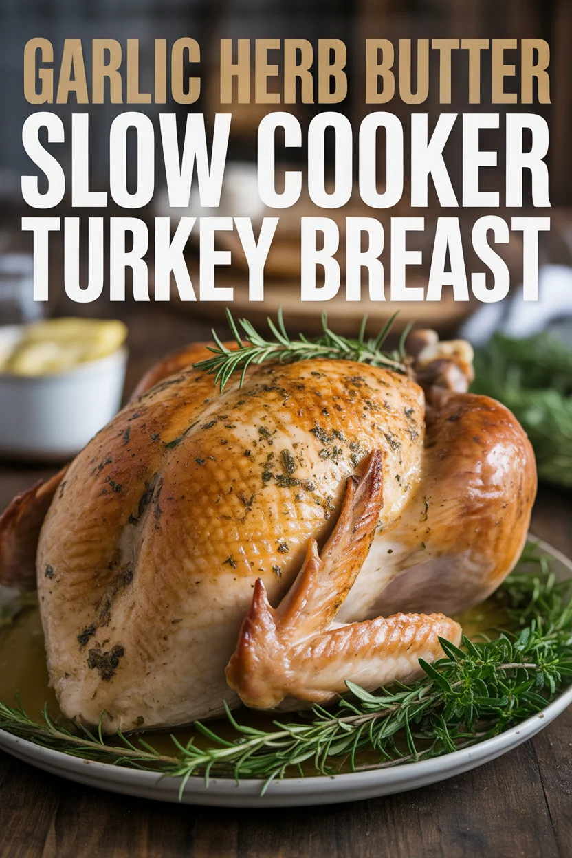 Garlic Herb Butter SLOW COOKER Turkey Breast