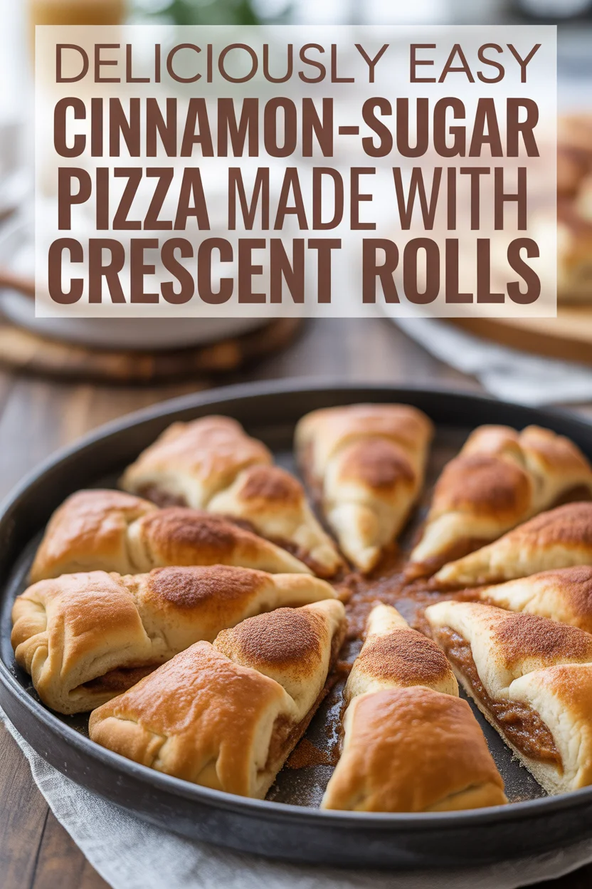 Deliciously Easy Cinnamon-Sugar Pizza made with Crescent Rolls