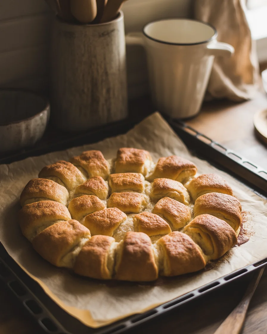 Deliciously Easy Cinnamon-Sugar Pizza made with Crescent Rolls