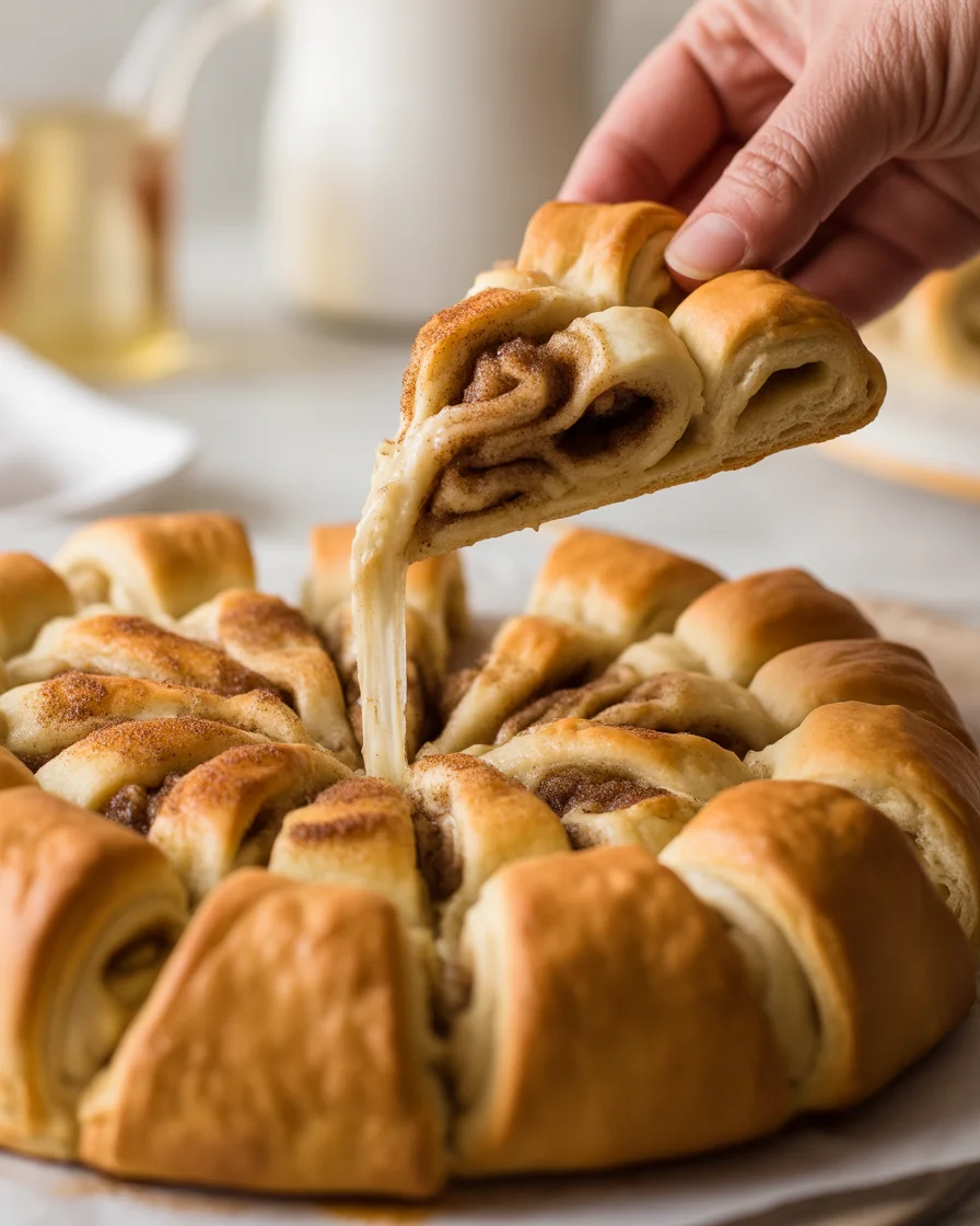 Deliciously Easy Cinnamon-Sugar Pizza made with Crescent Rolls
