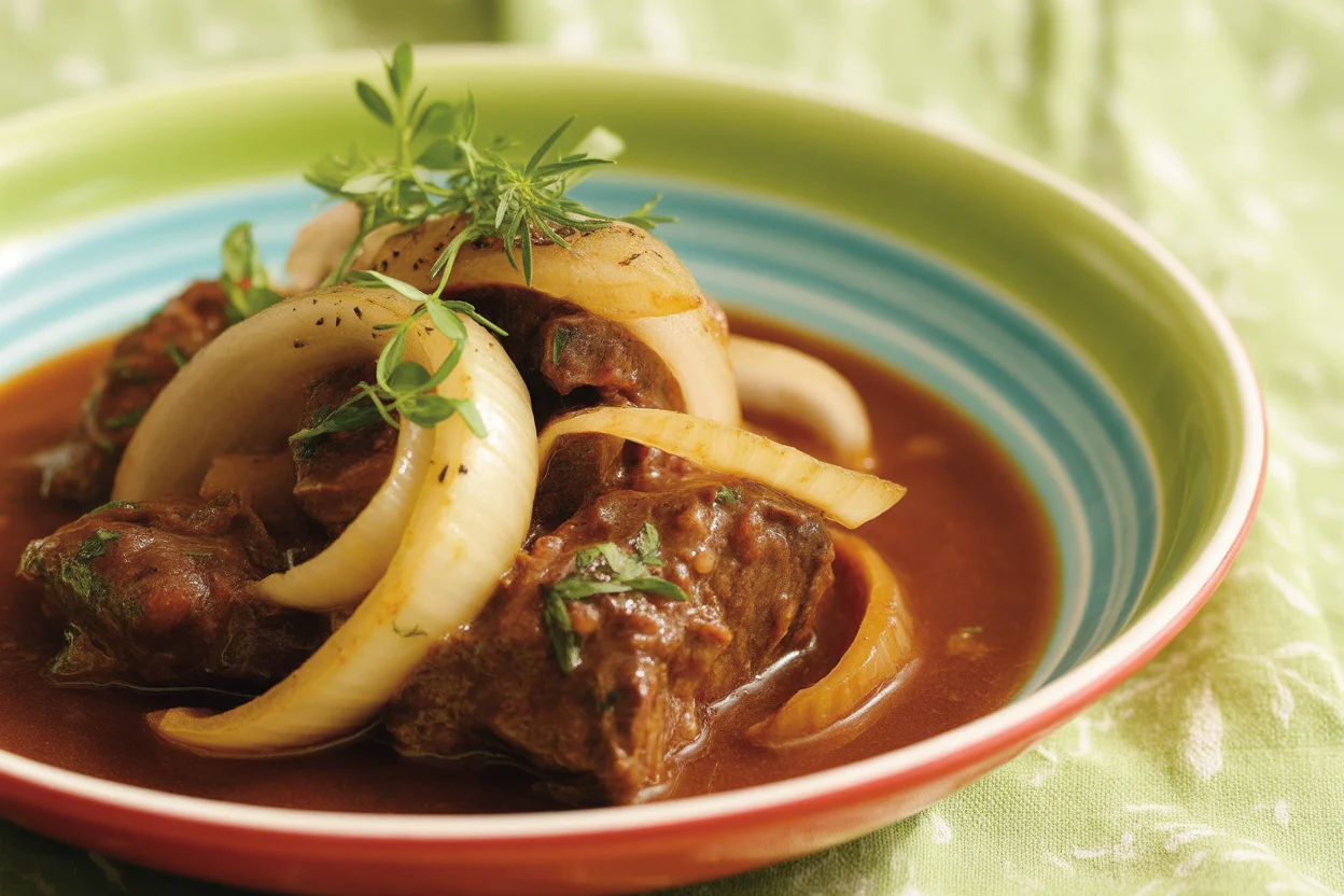 Authentic Bistek Tagalog (Filipino Beef Steak) with Onions
