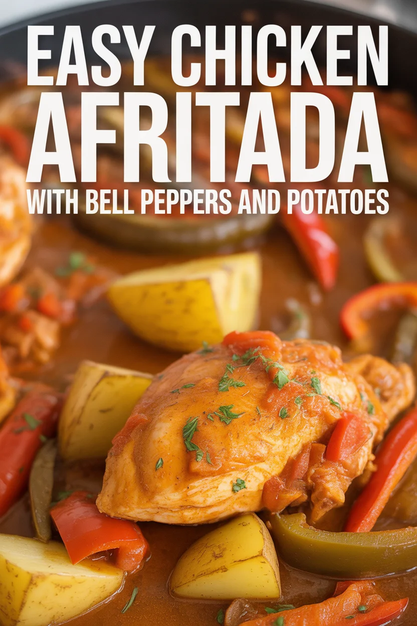 Easy Chicken Afritada with Bell Peppers and Potatoes