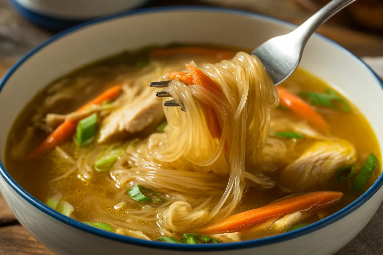 Comforting Chicken Sotanghon Soup with Vermicelli Noodles