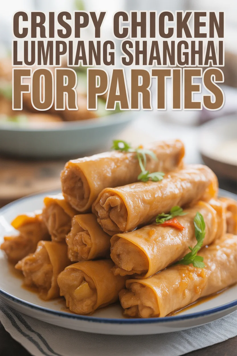 Filipino lumpiang shanghai with chicken