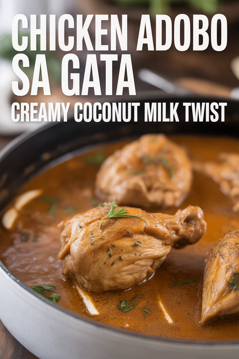 Filipino chicken adobo sa gata