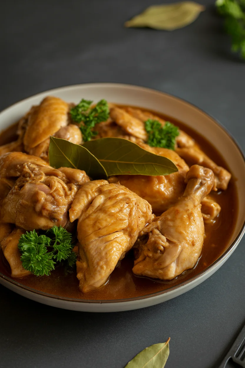 Filipino chicken adobo sa gata