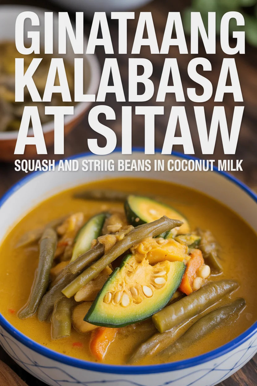 Filipino ginataang kalabasa at sitaw