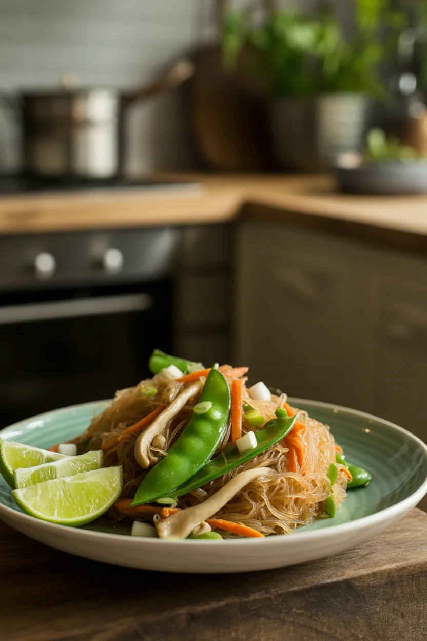 Filipino pancit sotanghon guisado