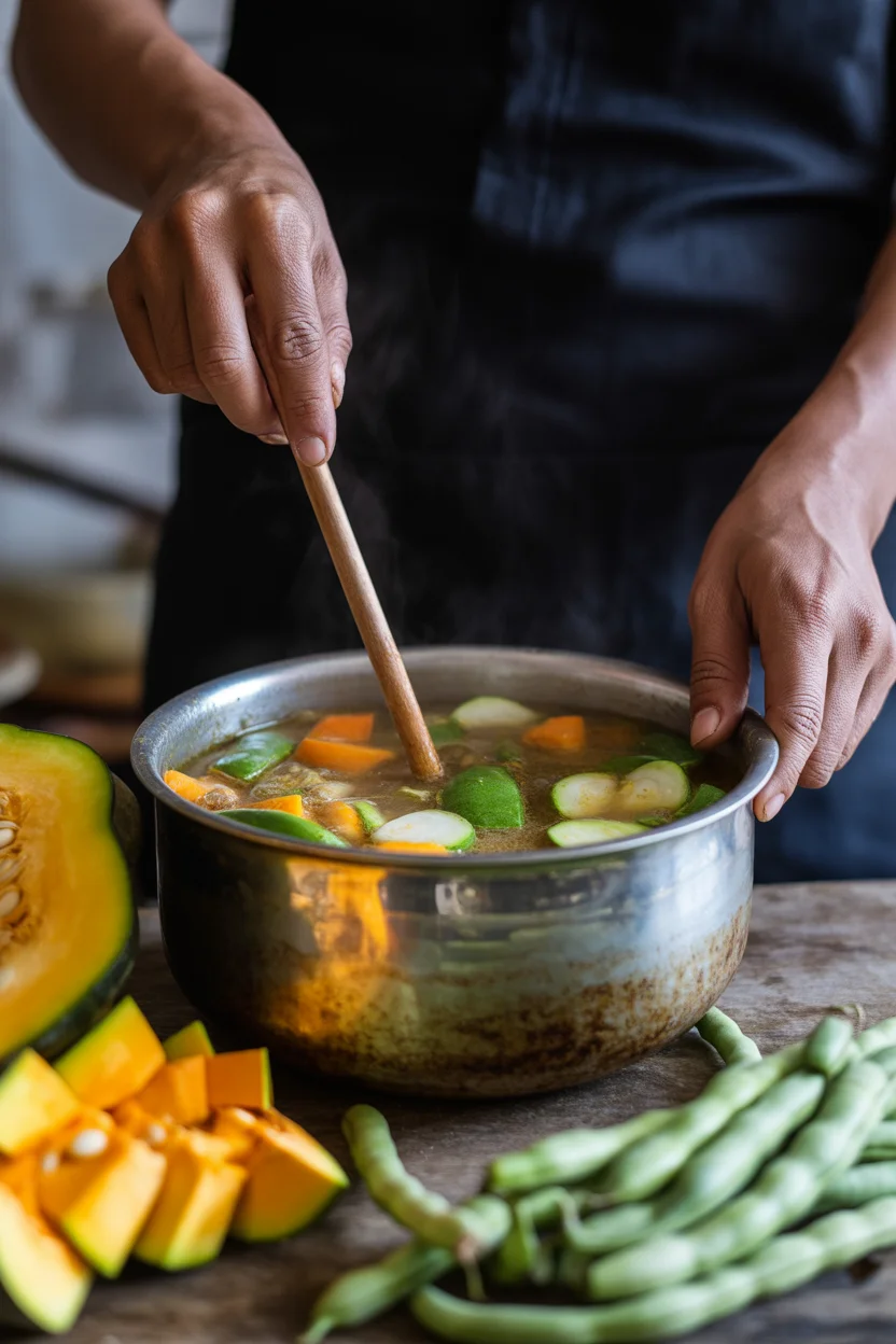Ginataang Kalabasa at Sitaw – Squash and String Beans in Coconut Milk