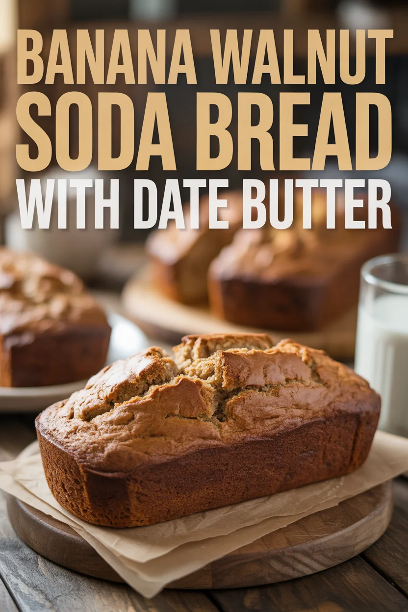 Banana Walnut Soda Bread with Date Butter