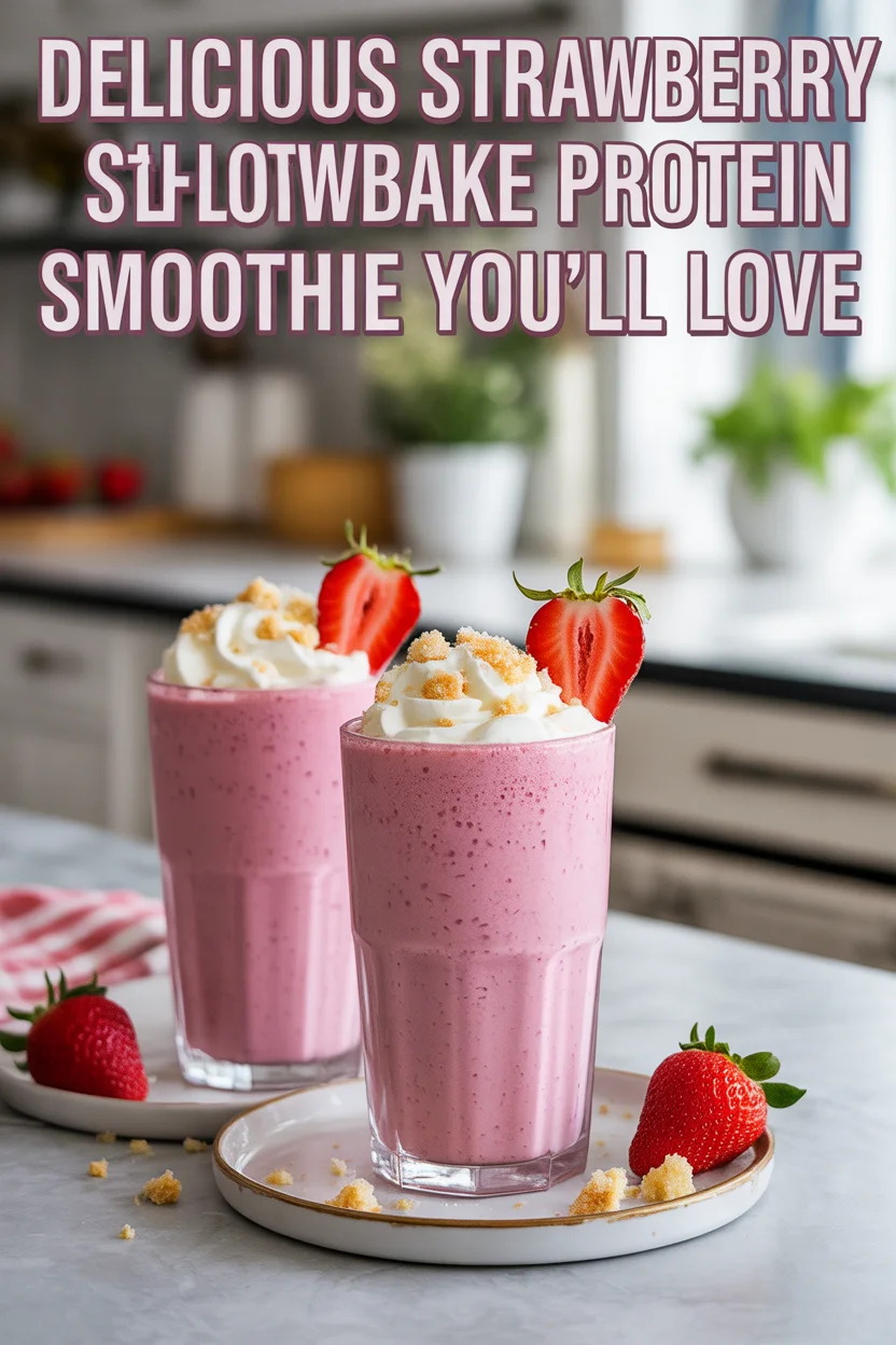 Delicious Strawberry Shortcake Protein Smoothie You'll Love