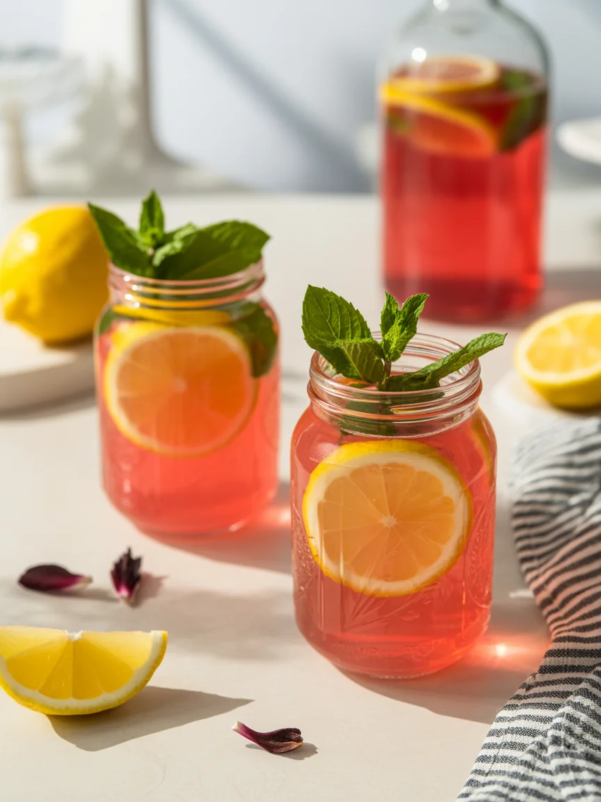 Sip on This Delightful Hibiscus Strawberry Lemonade Refresher