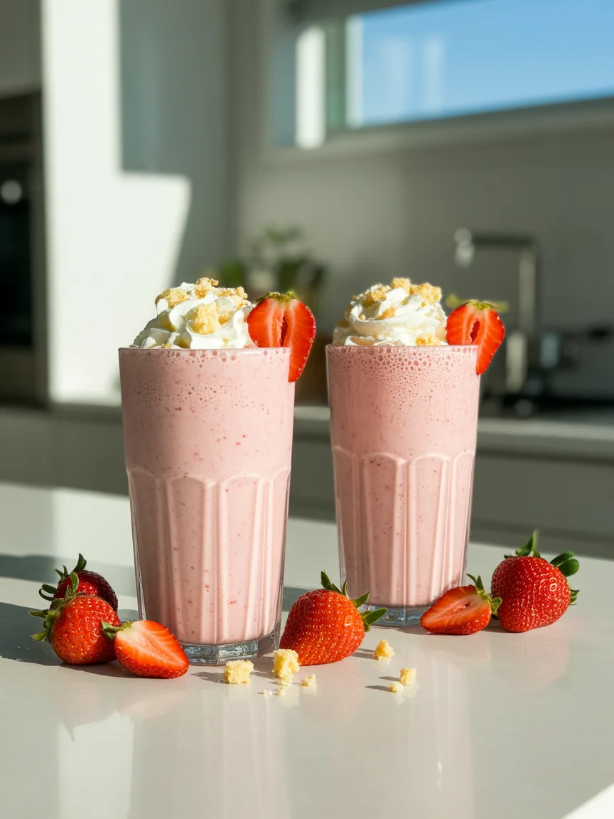 Delicious Strawberry Shortcake Protein Smoothie You'll Love